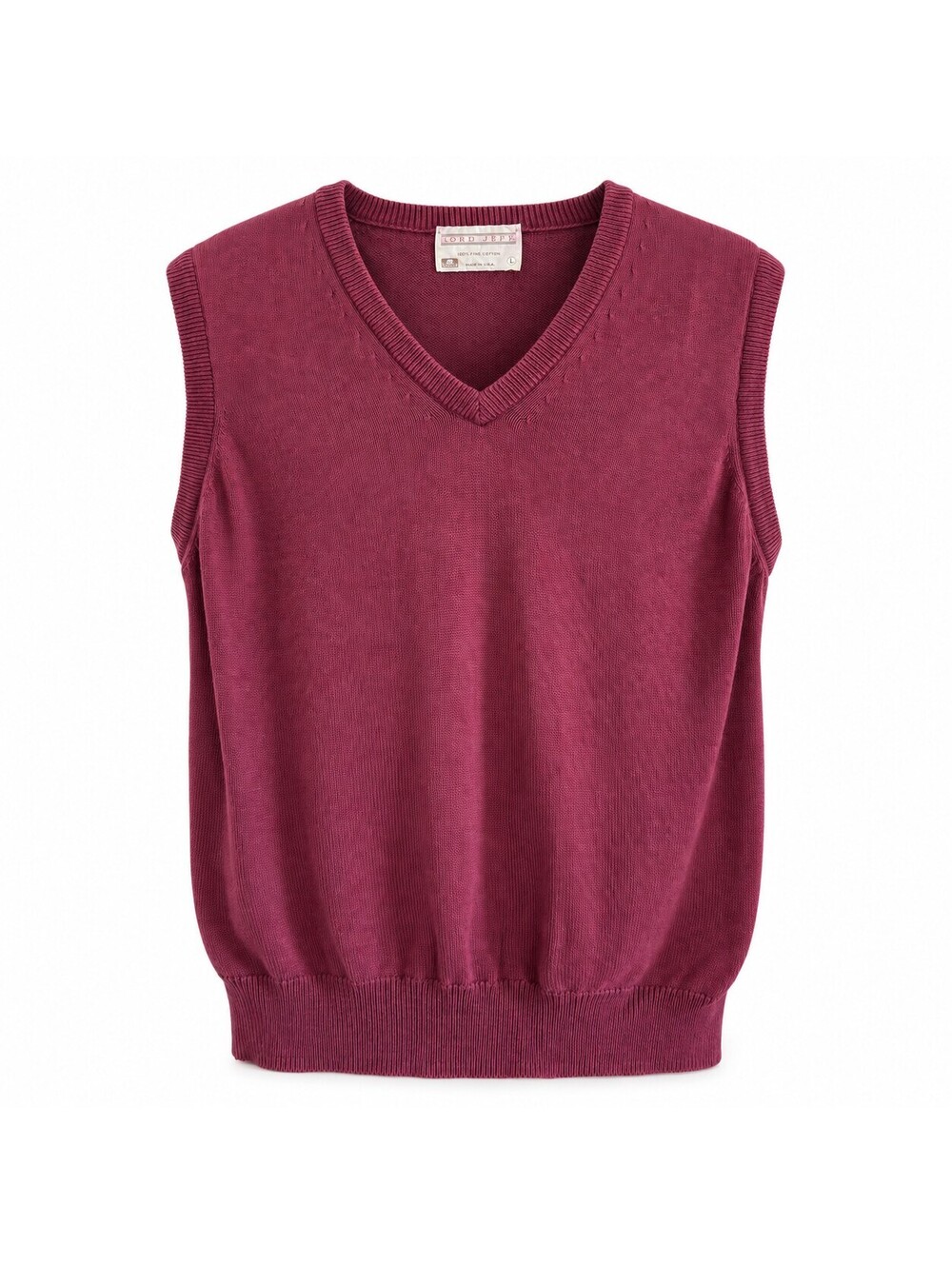 Vintage Lord Jeff Sweater Vest L USA Cotton Burgundy Preppy Grandpacore